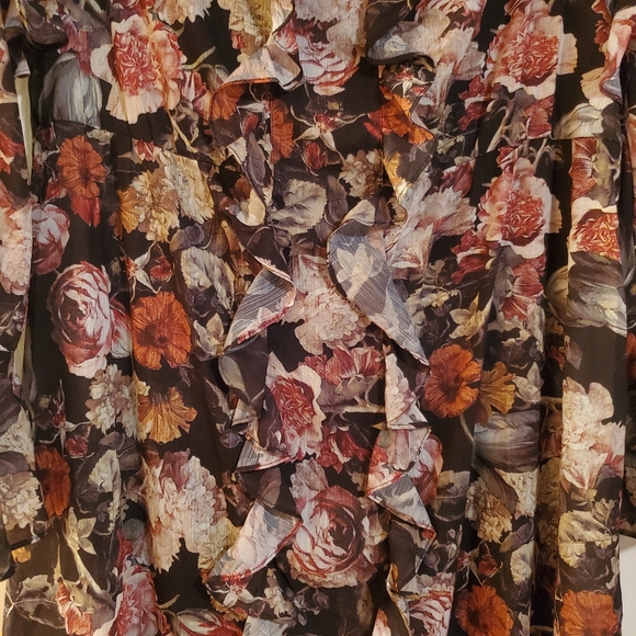 NWOT H&M Floral Frill Trimmed Wide Dress - Picture 4 of 5